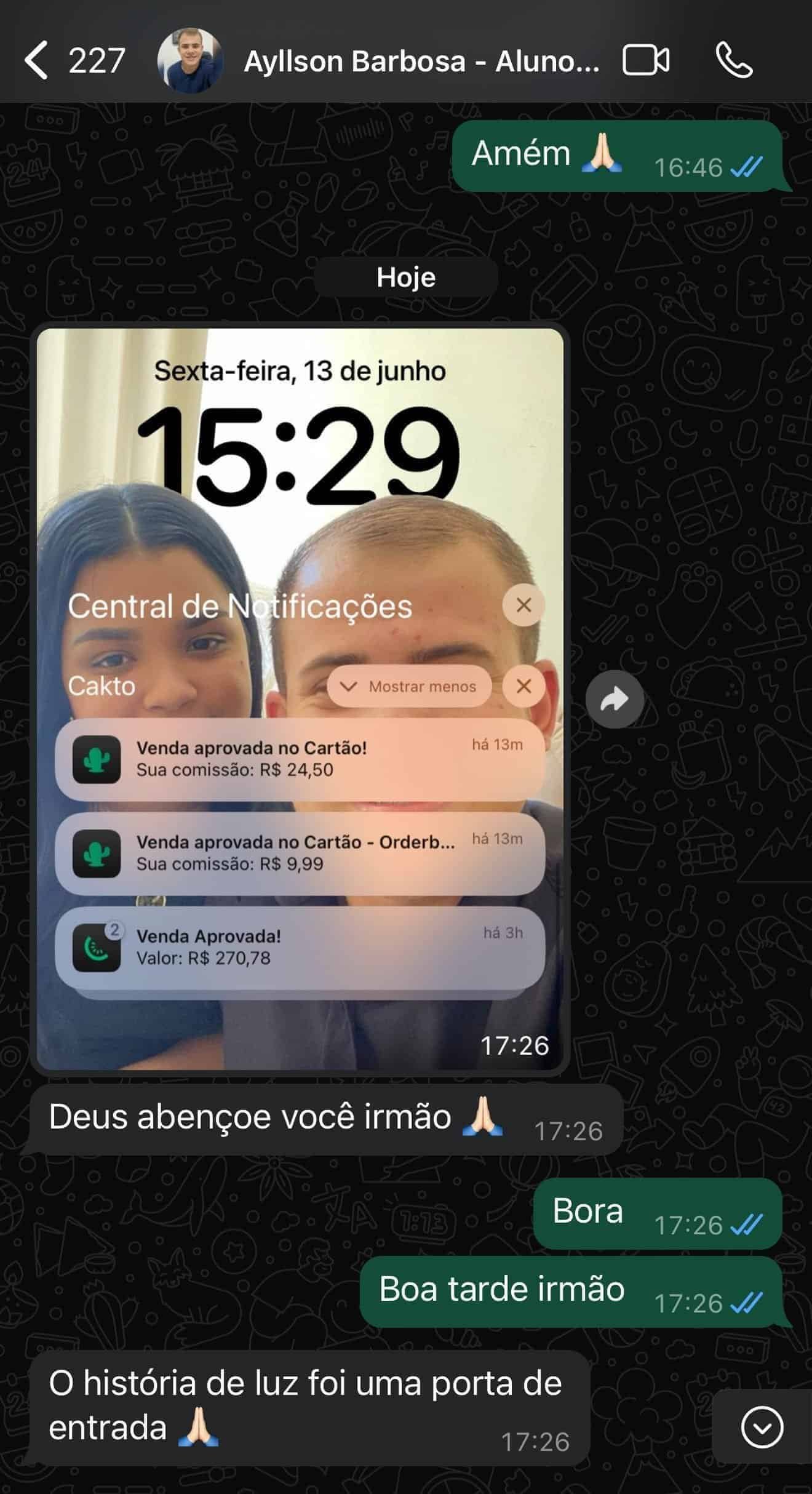 Print de resultado de aluno